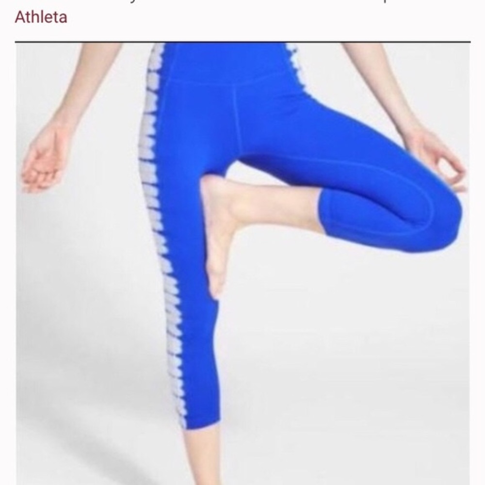 Athleta Tie Dye Salutation Capri in Bristol Blue